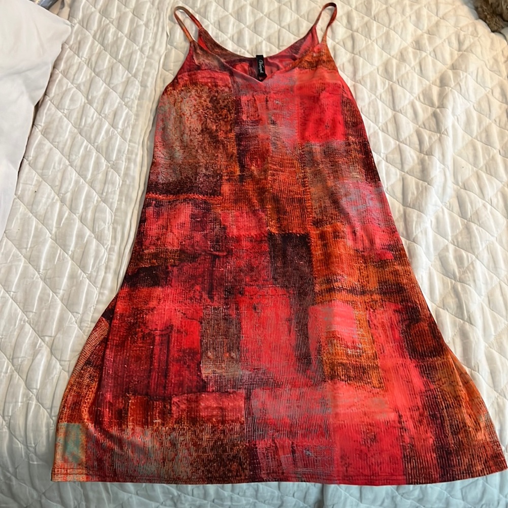 Multi-color stretchy summer dress